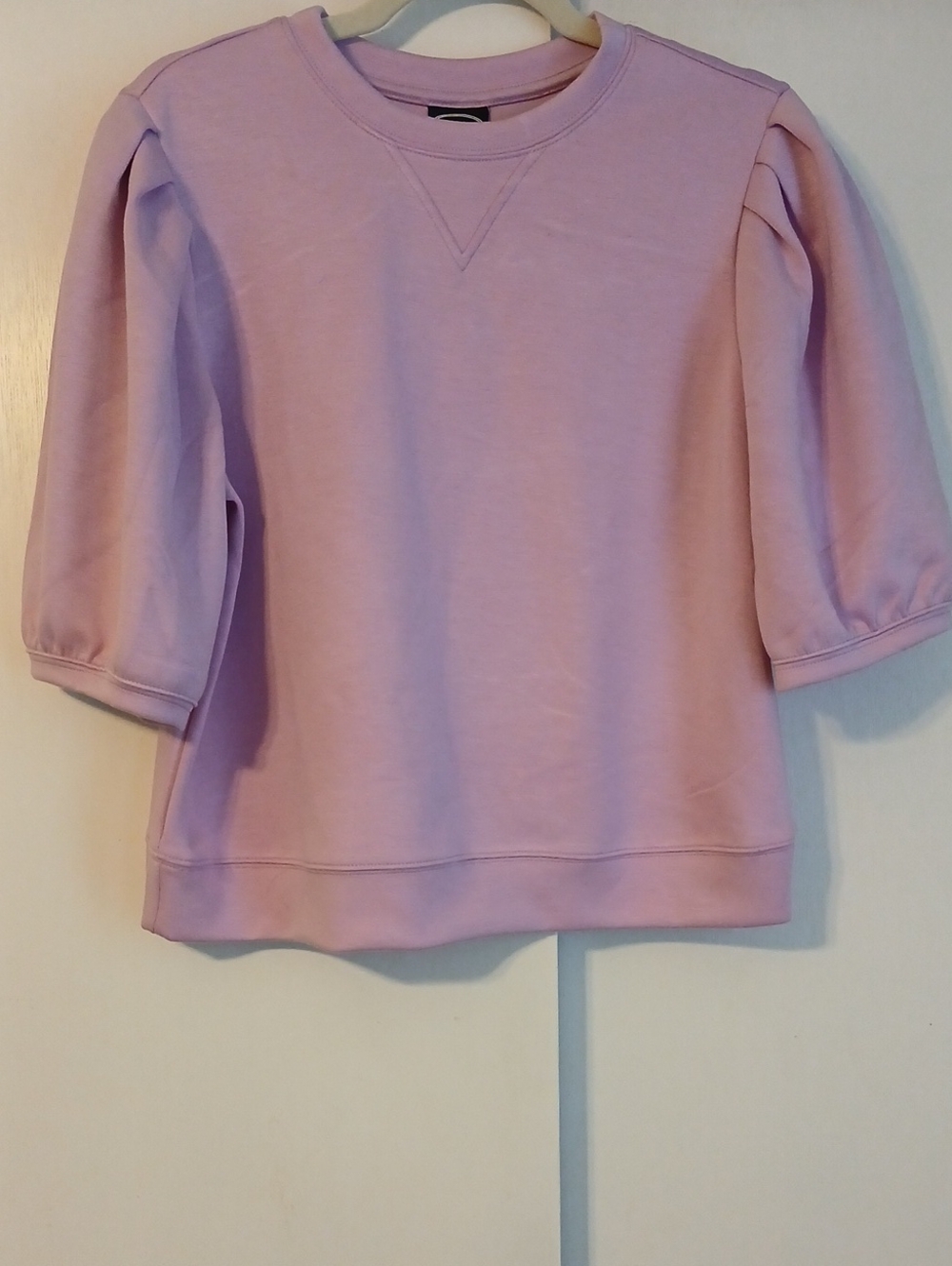 Scoop Puff-Sleeve "Candy Pink" Crewneck Sweatshirt  in Size M 8-10 (NWT)